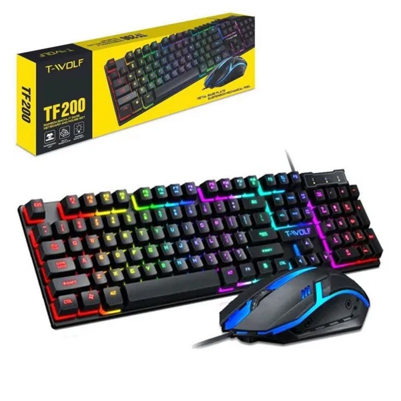 Combo Bàn Phím + Mouse T-WOLF TF200 LED