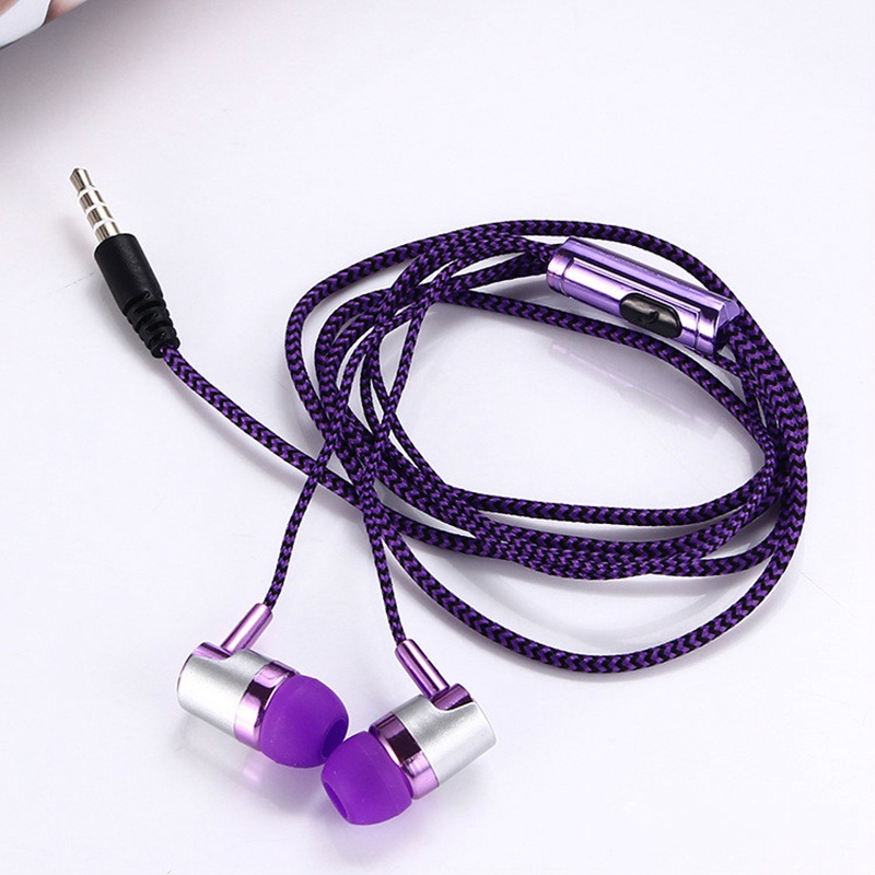 Set 2 tai nghe nhét tai H-169 3.5mm MP3 MP4 âm thanh siêu trầm có dây bện thông dụng