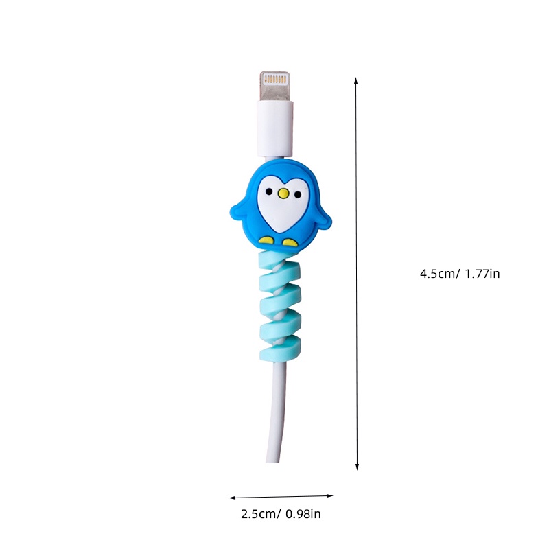 Phụ kiện bảo vệ dây cáp HOUSEEKER bằng silicon chống xoắn hình động vật hoạt hình