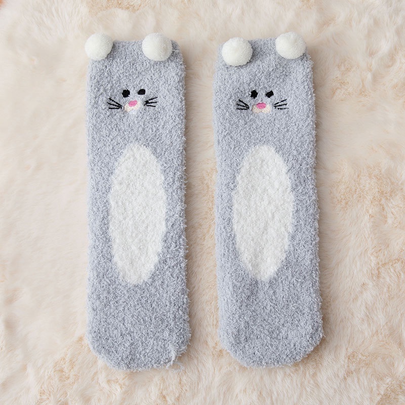 Vớ Ngủ Giữ Ấm Chống Trượt In Hình Gấu Dễ Thương Phong Cách Nhật Bản