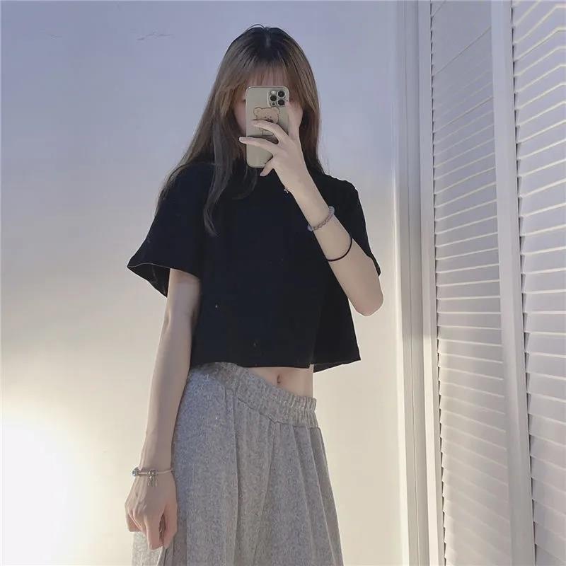Áo Thun Nữ Tay Ngắn Dáng Rộng Màu Trơn Phong Cách Hàn Quốc Thời Trang Cho Nữ áo phông nữ JL-TX-76