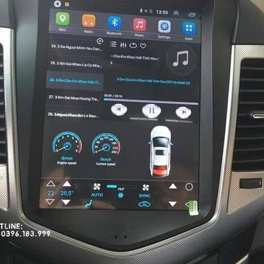 Màn hình Tesla Android 12.4 inc cho Cruze/Lacetti 2008-2014