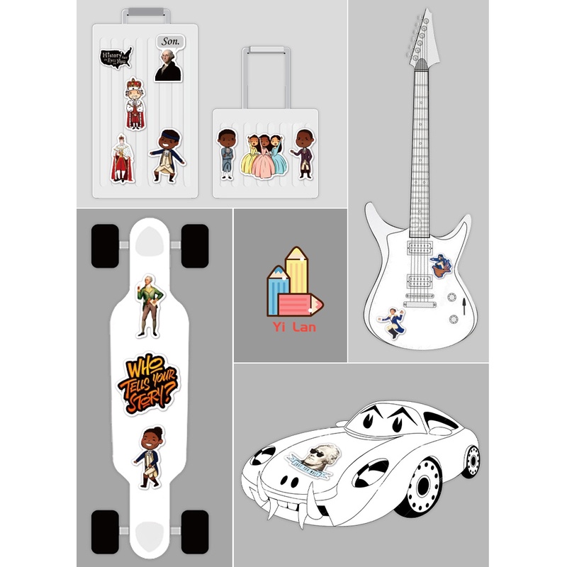 Set 50 Miếng Dán Trang Trí Hình Nốt Nhạc Độc Đáo