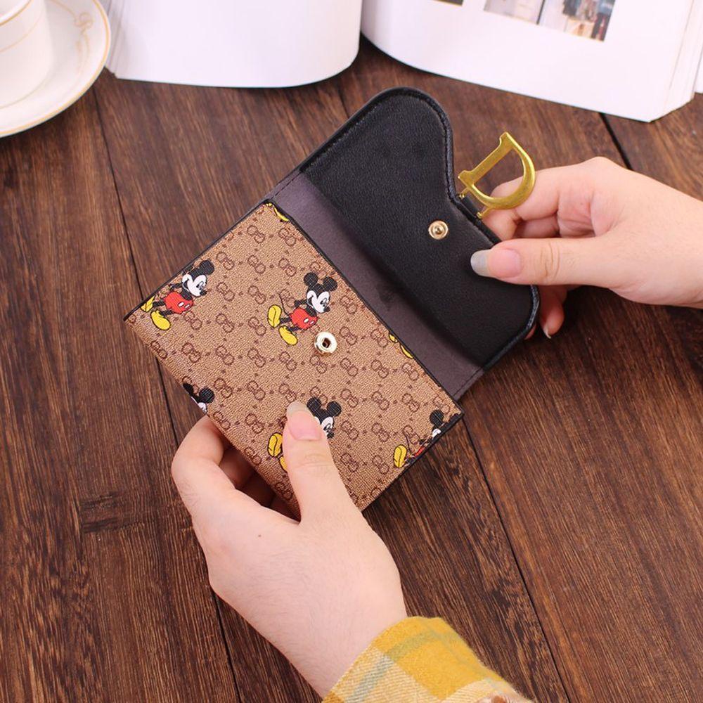 FORBETTER Ví Da PU Đa Năng In Hình Chuột Mickey Phong Cách Retro