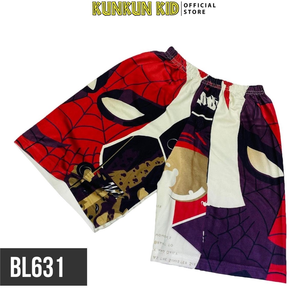 Quần áo bé trai chất Thun lạnh in hình người nhện spiderman Kunkun Kid BL631