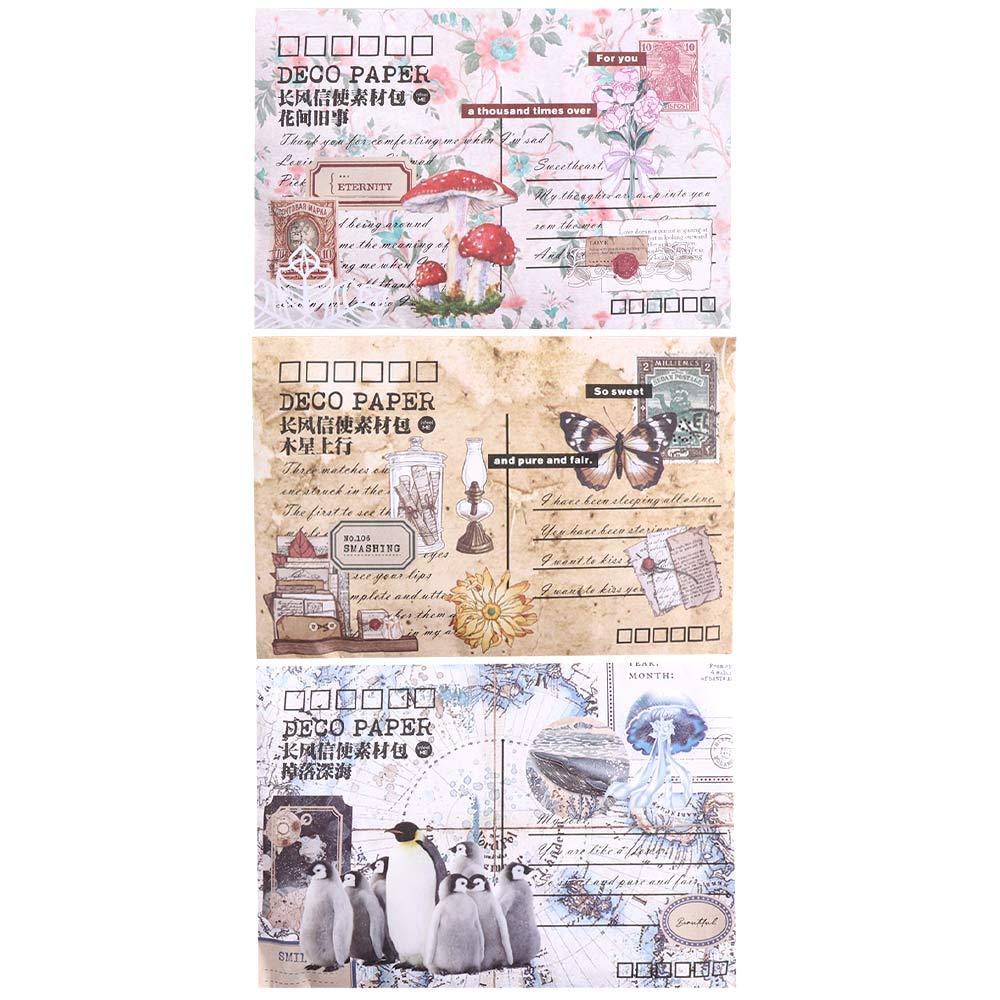 PEWANY Giấy Dán Trang Trí Sổ Tay Hình Cây Cối / Tài Liệu / Hoa Lá Kiểu Vintage DIY