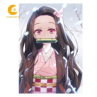 Bộ tranh đính đá tự làm họa tiết Kamado Nezuko dành cho gia đình
