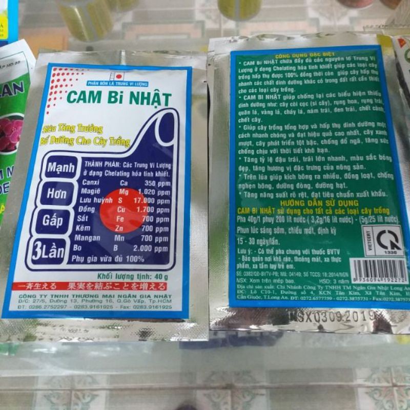 Cam Bi Nhật Bổ Sung Vi Lượng Cho Cây - Gói 40gr