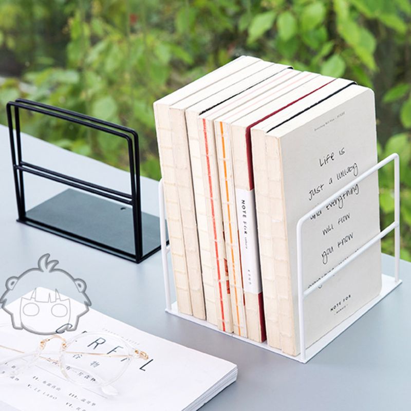 1 Cặp Giá Đỡ Tạp Chí / Sách Bằng Sắt Thiết Kế Đơn Giản Tiện Dụng Cho Văn