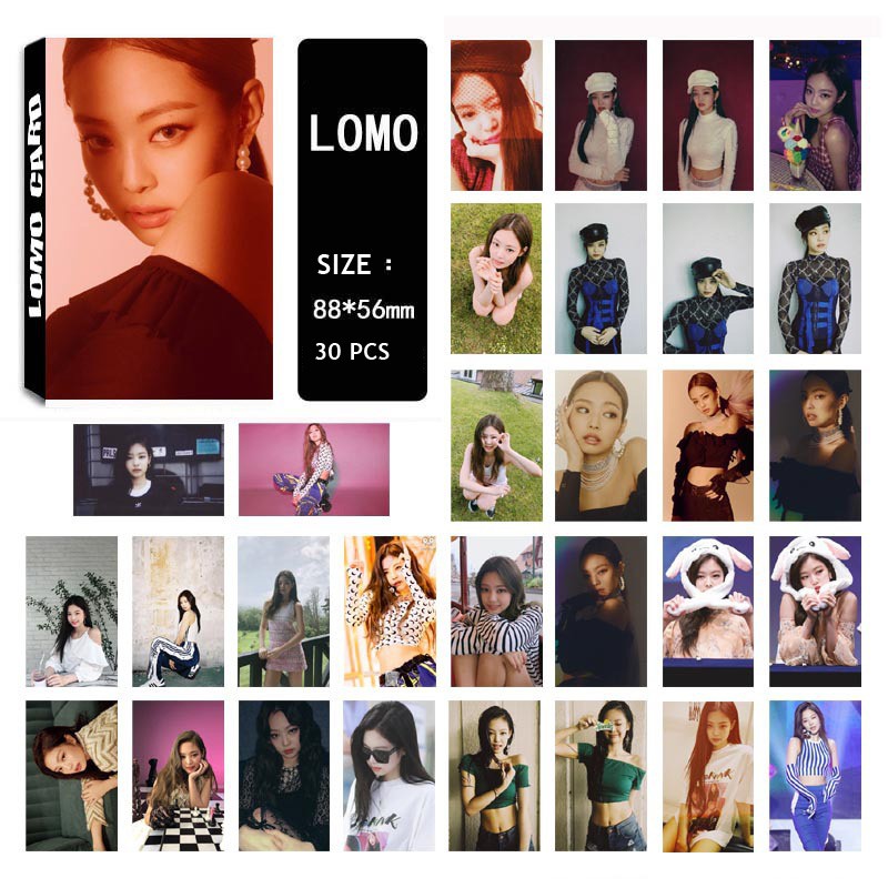 BALCKPINK 30pcs Lomo Card Hộp đựng 30 thẻ giấy in hình JENNIE JISOO và các thành viên