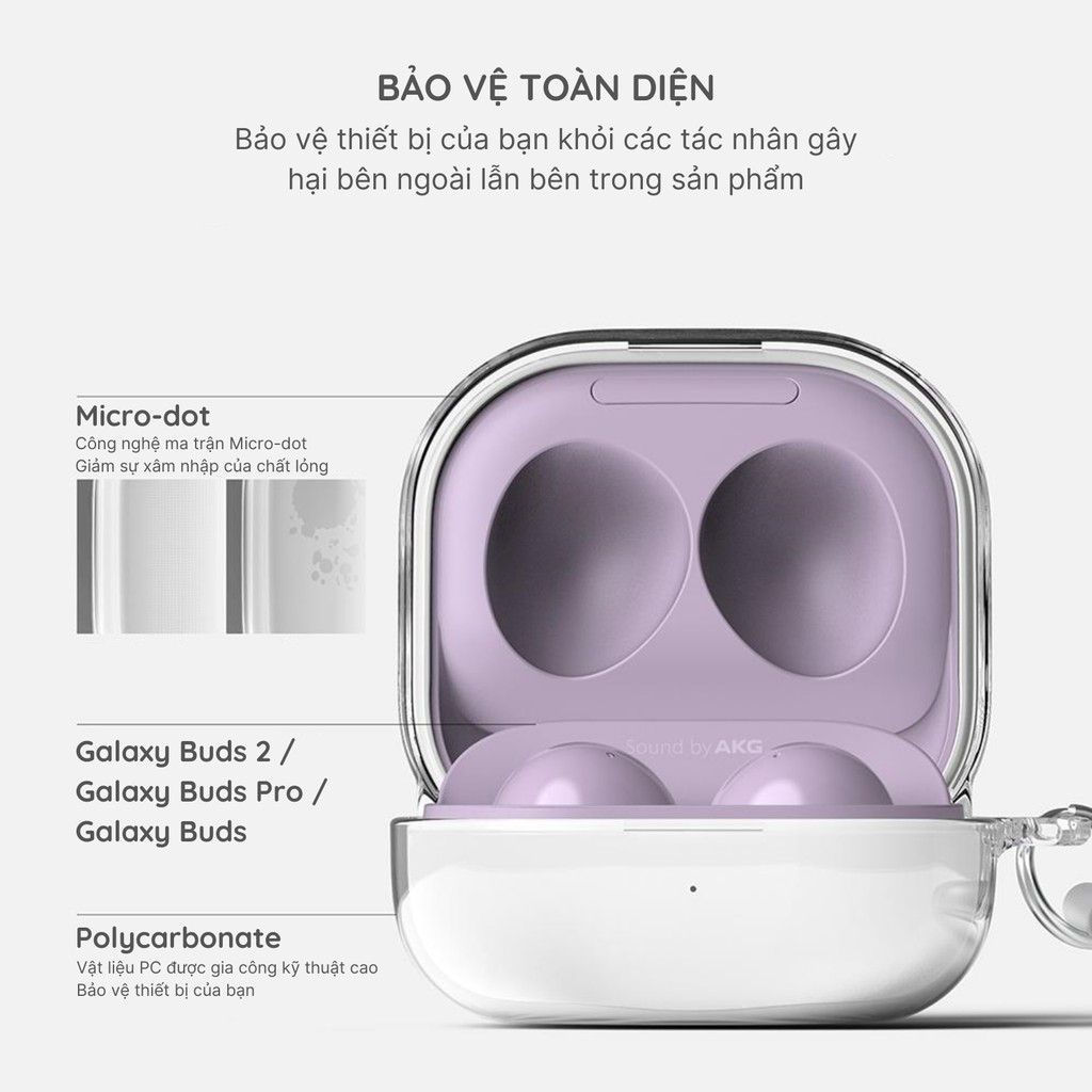 Case ốp cho Samsung Buds Live / Buds Pro / Buds 2 / Buds 2 Pro - Hinge Case - Hãng RINGKE