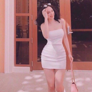 đầm body đẹp hai dây sợi bún basic