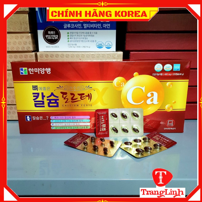Viên Canxi hàn quốc hộp đỏ 120 viên - Bổ sung Canxi Hanmi chính hãng - tranglinhkorea
