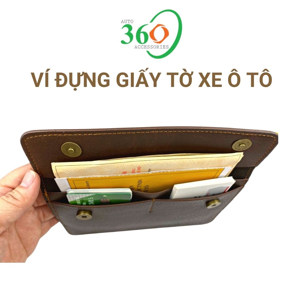 Ví đựng giấy tờ xe ô tô bằng da PU ví đựng đăng kiểm ô tô cavet bảo hiểm thẻ ngân hàng card visit