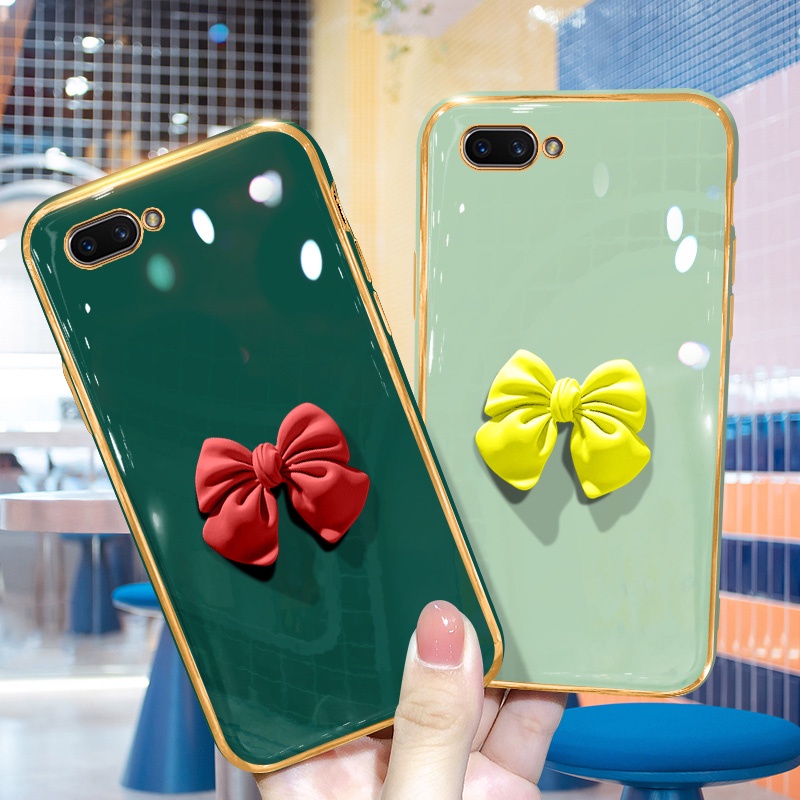 Ốp Điện Thoại Đính Nơ 3D Sang Trọng Cho OPPO A5S A3S A12 A15 A54 F9 F11 Pro A9 A5 2020 A92 A52 A53 A94 A16 A12E Reno 2 3 4 5