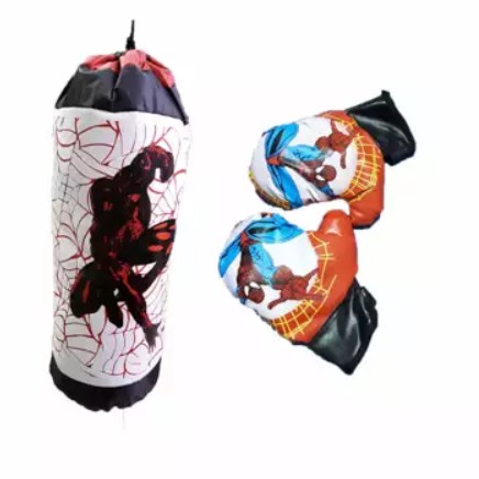 Bao Đấm Bốc + 2 Găng Tay Đấm Boxing Spider Man Người Nhện ( LOẠI LỚN )