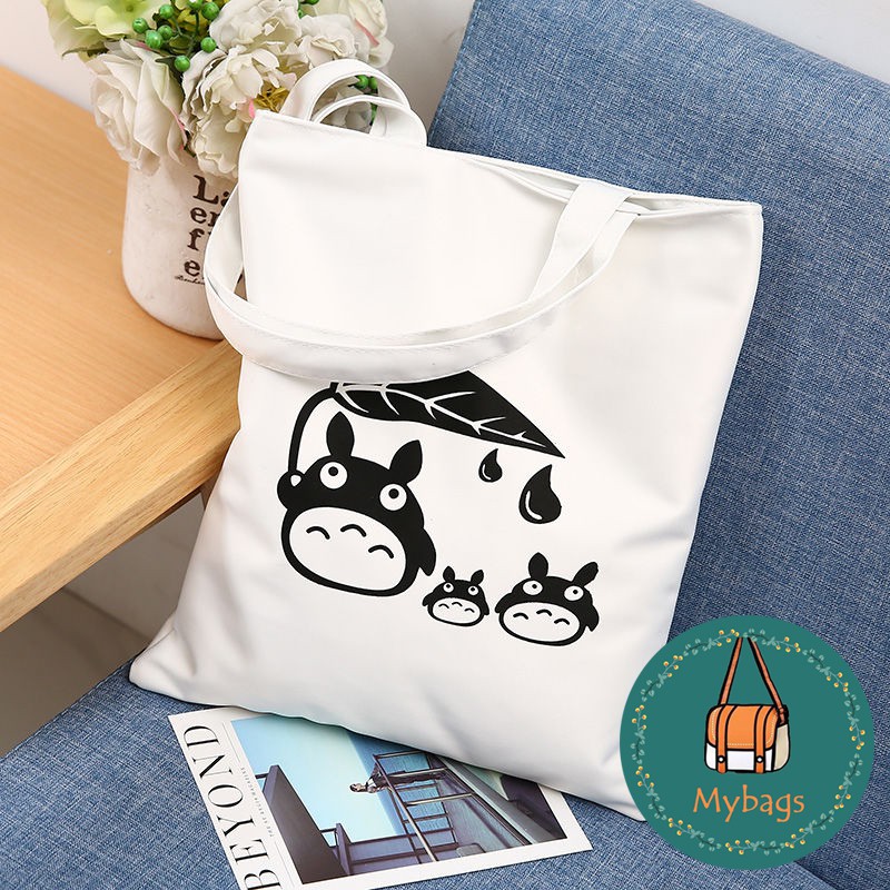 Túi Tote Vải Bố Đựng Đồ Canvas Đeo Vai Họa Tiết Hoạt Hình Totoro - Mybags Shop
