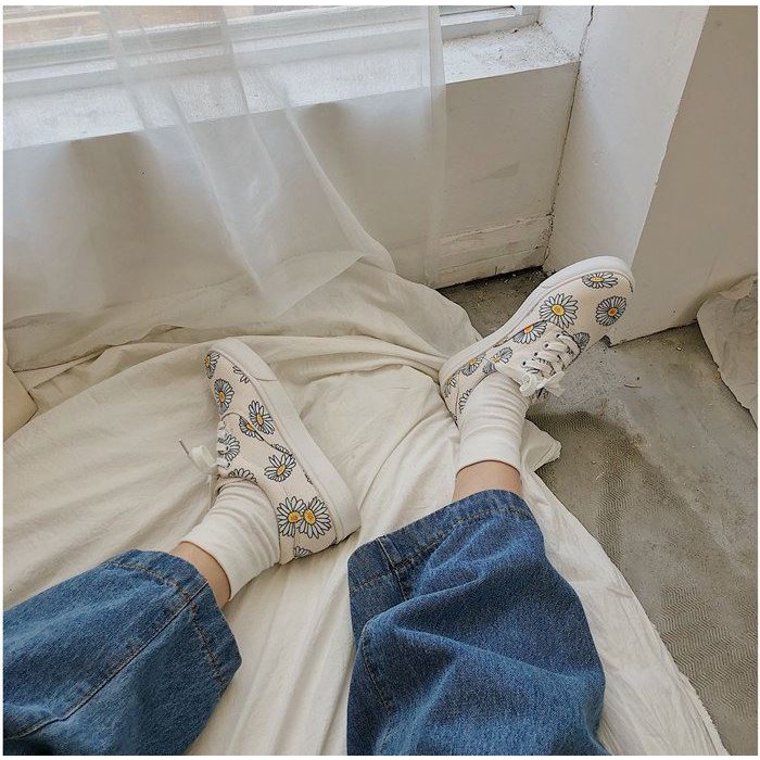 [ CÓ SẴN ] ⚡️ GIÀY CỔ THẤP NỮ ULZZANG HOA CÚC, GIÀY VẢI HOT 2019 ( Ảnh thật đầu tiên ) | BigBuy360 - bigbuy360.vn