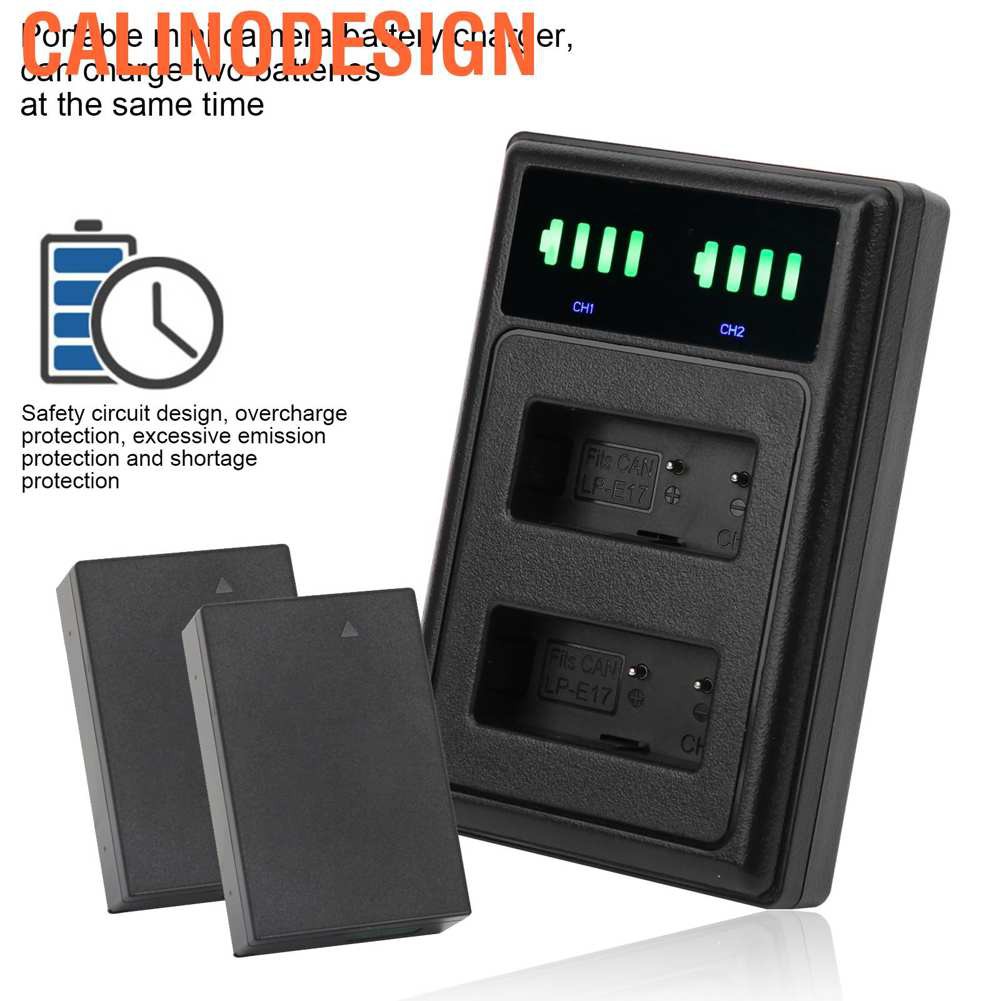 Dock Sạc Hai Cổng Usb Loại C / Micro / Type Hiển Thị Màn Hình Hiển Thị Cho Pin Máy Ảnh Lp Fire E17