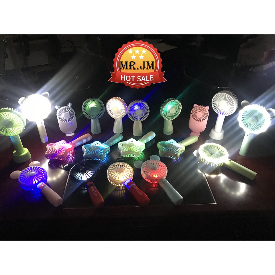 [ BẢO HÀNH ] Quạt Cầm Tay Tích Điện Mini Mẫu 2020 Tích Hợp Đèn LED Pin 1200mAh | BigBuy360 - bigbuy360.vn