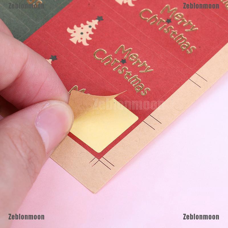 Bộ 100 miếng dán trang trí túi bánh chữ Merry Christmas