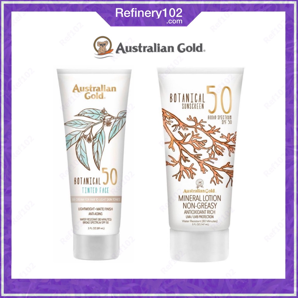 [Bill US] Kem chống nắng vật lý kềm dầu Australian Gold Botanical Sunscreen SPF 50 Tinted Face Lotion 89 ml