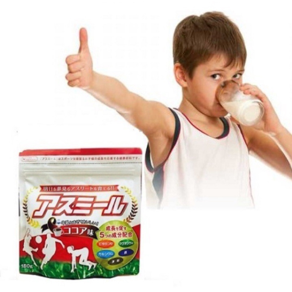 Sữa tăng trưởng chiều cao Asumiru Nhật Bản, sản phẩm cho trẻ từ 3-16 tuổi, 180g.