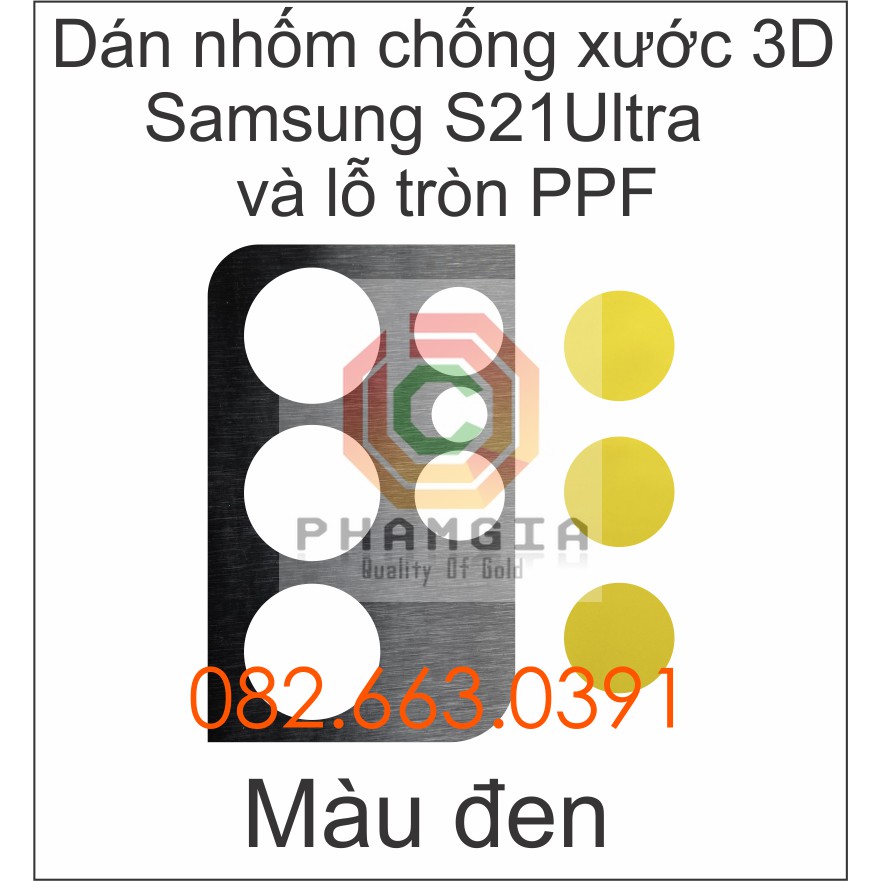 Dán decal nhôm chống xước camera Samsung S21 Ultra