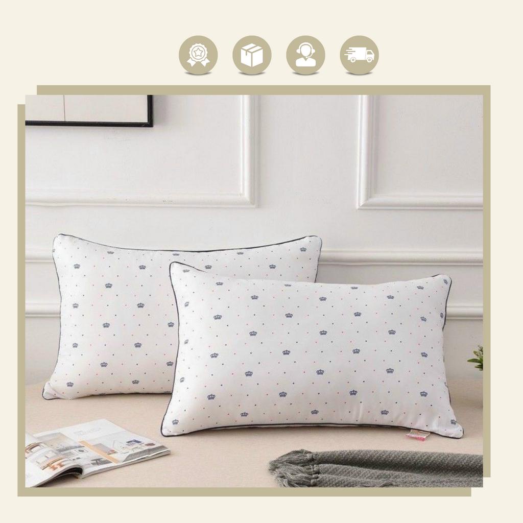 Ruột Gối Đầu Vương Miện, Bông Hạt Cao Cấp Êm Ái, Mềm Mại Kích Thước 45x65/50x70cm