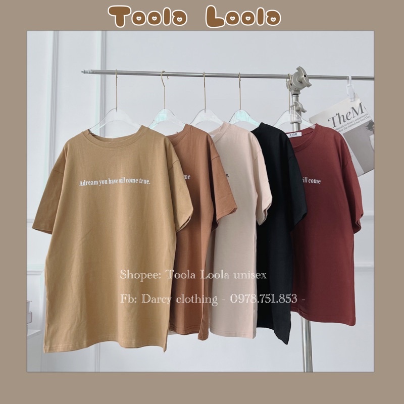Áo Thun 3158 Chất Dày, Áo Chữ A DREAM Phông Chữ Nhỏ, Hình Ảnh Shop Tự Chụp