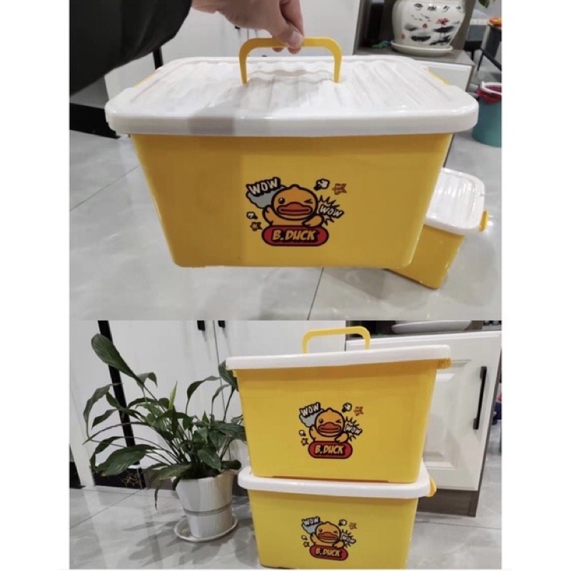 khăn giấy ướt con vịt vàng đóng thùng nhựa 10 bịch tiện dụng