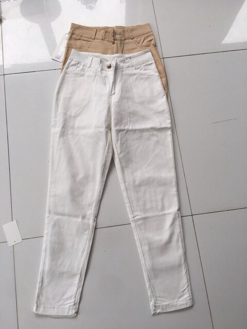 [ Mã FAMAYWA giảm 10K đơn 50K] Quần skinny không rách gối chất liệu kaki | BigBuy360 - bigbuy360.vn