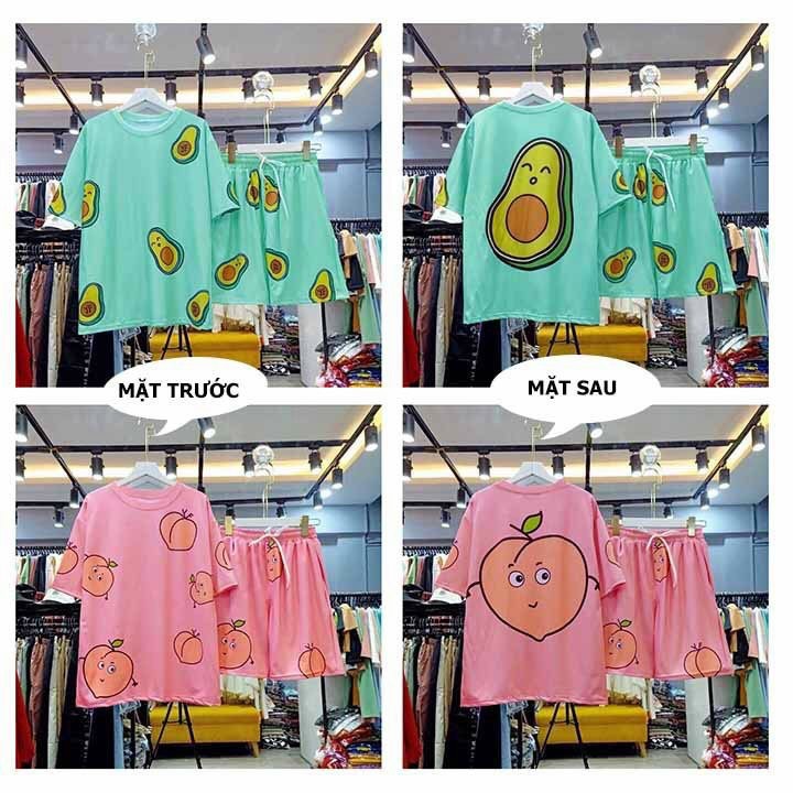 ❤️ LOẠI TỐT THUN COTTON KHÔNG PHAI ❤️ BỘ ĐỒ NGỦ TRÁI BƠ - SÉT QUẦN ÁO CẶP NHÓM MẶC NHÀ QUẢ ĐÀO NAM NỮ KIỂU ĐÙI THỂ THAO