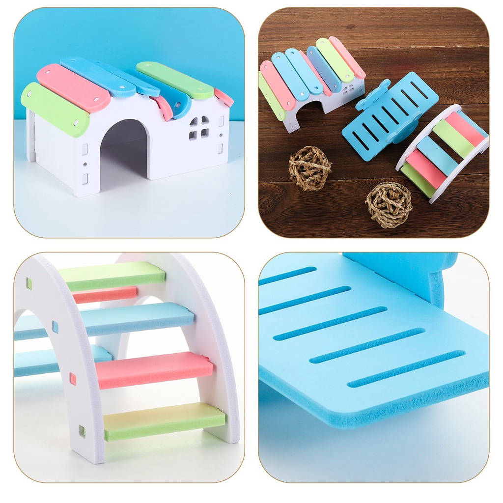 Đồ chơi nhà ở/cầu thang/bập bênh/bóng gỗ đồ chơi dành cho chuột Hamster