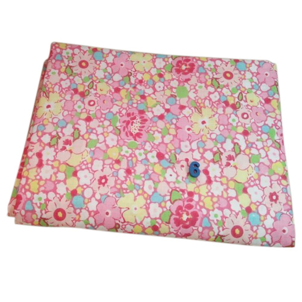 Vải cotton hoa tông màu hồng dùng làm thủ công