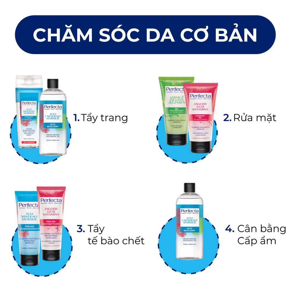 SỮA RỬA MẶT DỊU NHẸ DA KÌ TỬ VÀ GEL RỬA MẶT SẠCH SÂU 2IN1 CẢI XOĂN PERFECTA 150ML