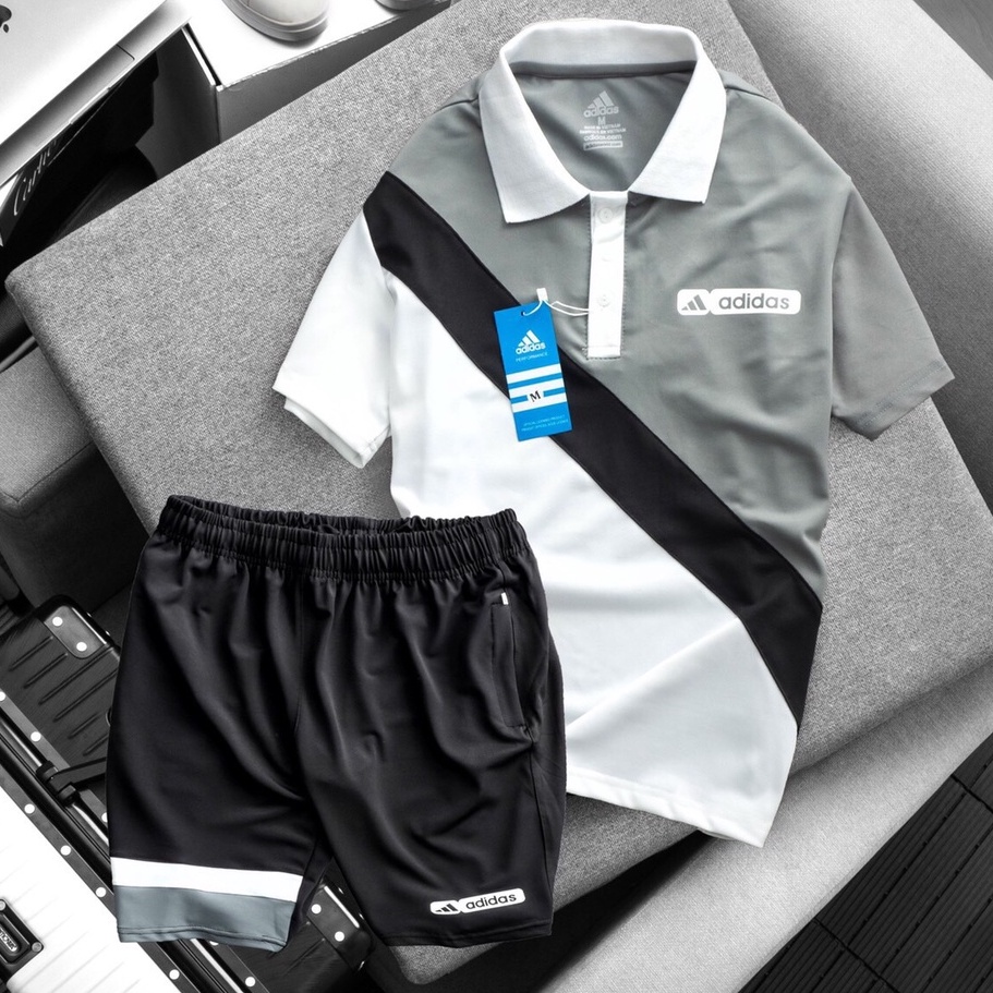 Bộ hè nam cổ bẻ , bộ thể thao nam co dãn ARU SHOP