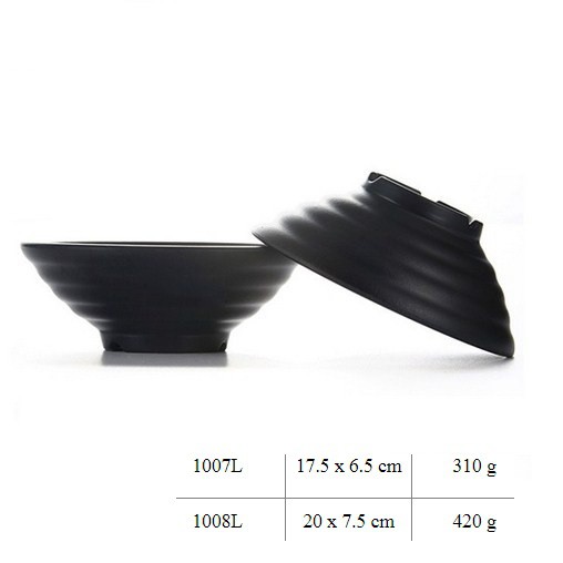 Tô nhựa đen cao cấp bán bún mì phở không nóng kiểu Hàn Quốc đủ size tô dày dặn
