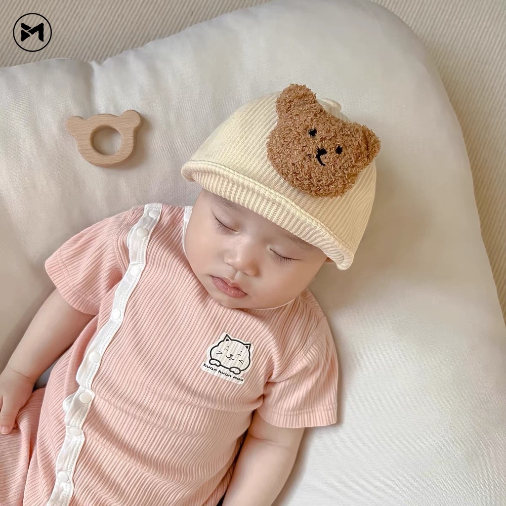 Mũ Nhung Mềm Mại Hình Gấu Nổi Thời Trang Mùa Thu Cho Bé Trai Và Gái 6 Tháng-3 Tuổi