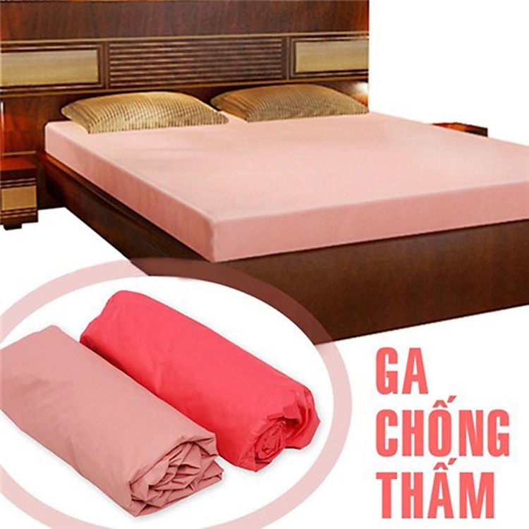 Ga Chống Thấm 1m6 x 2m,1m8 x 2m màu trơn, Bọc đệm chống thấm cao cấp thoáng mát - Bền ,Đẹp Hàng Việt Nam