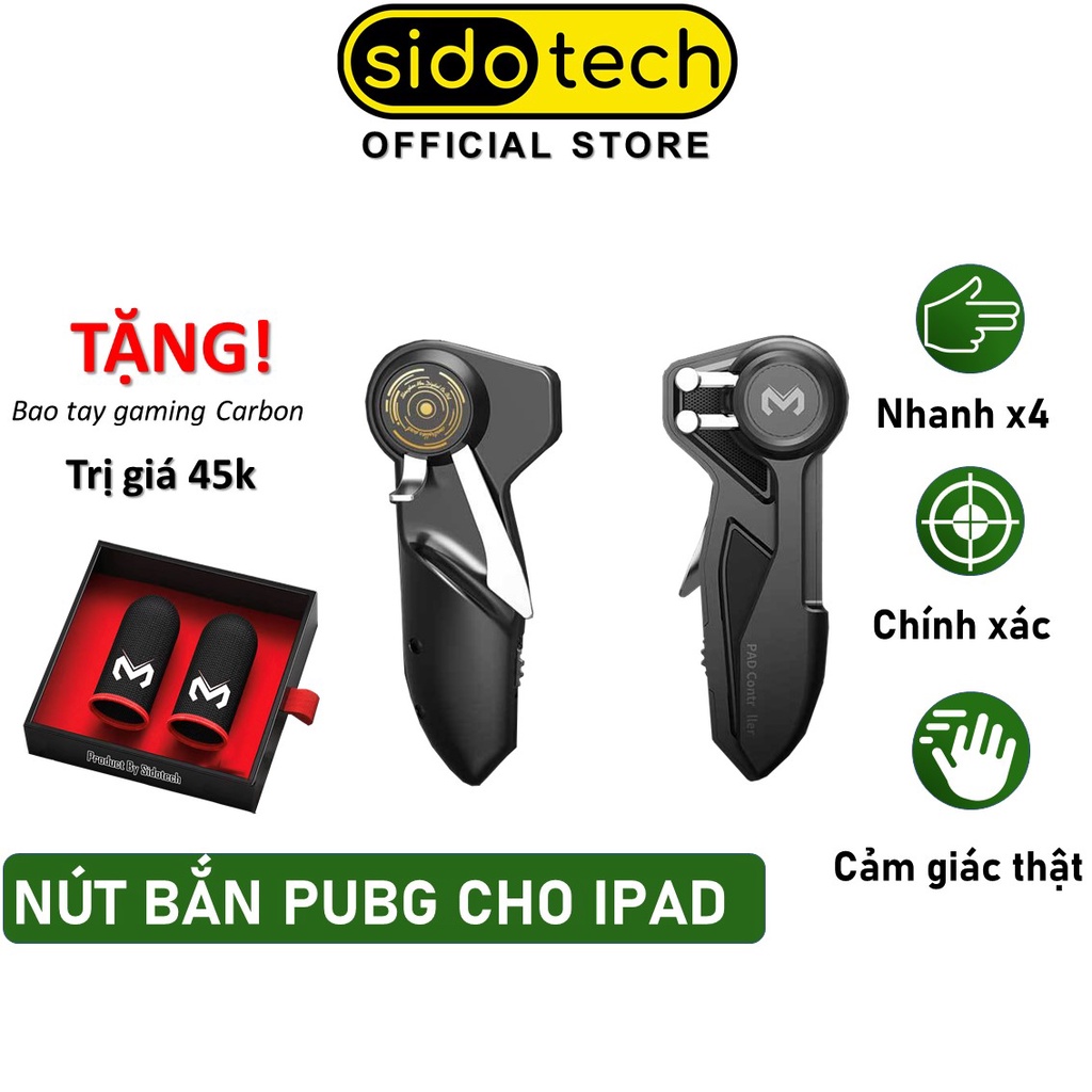 Tay cầm chơi game iPad/Tablet SIDOTECH Memo Autotap chơi PUBG/FreeFire/ROS sáu ngón siêu nhạy cho máy tính bảng Ipad