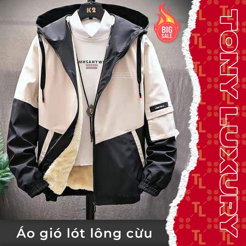 áo khoác nam Áo Khoác Gió Lót Lông Cừu Chống Lại Giá Rét Có Big Size ( Có Video)