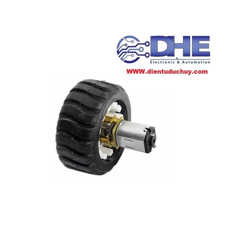 BÁNH XE CAO SU PHI 43MM - THÍCH HỢP CHO ĐỘNG CƠ GA12-N20
