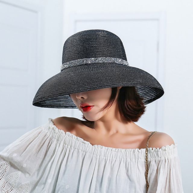 Mũ cói lồng đèn viền đá siêu độc