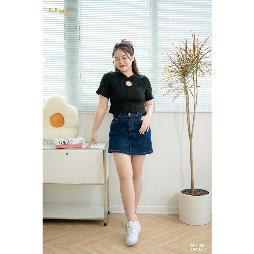 Áo cổ tàu giọt lệ khuy nhôi BIGSIZE (55kg đến 95kg) - 23YAP12 - [BU Bigsize Young]