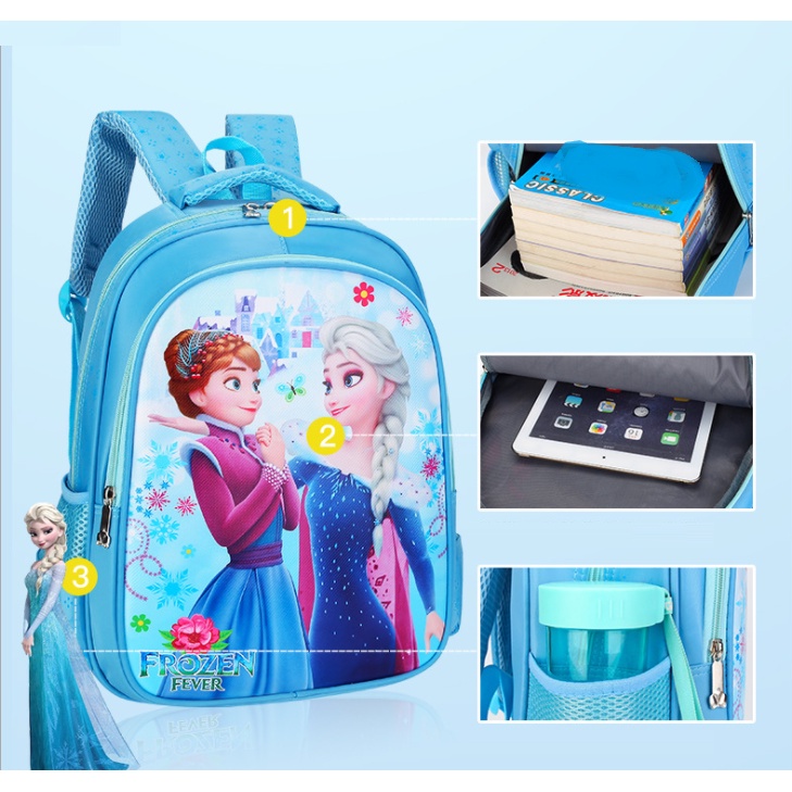 [Giá hủy diệt] Balo công chúa Elsa Anna xanh ngọc cho bé gái cấp 1 - học sinh tiểu học