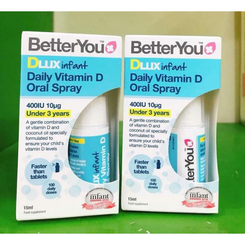 Xịt bổ sung vitamin D Dlux BetterYou của UK