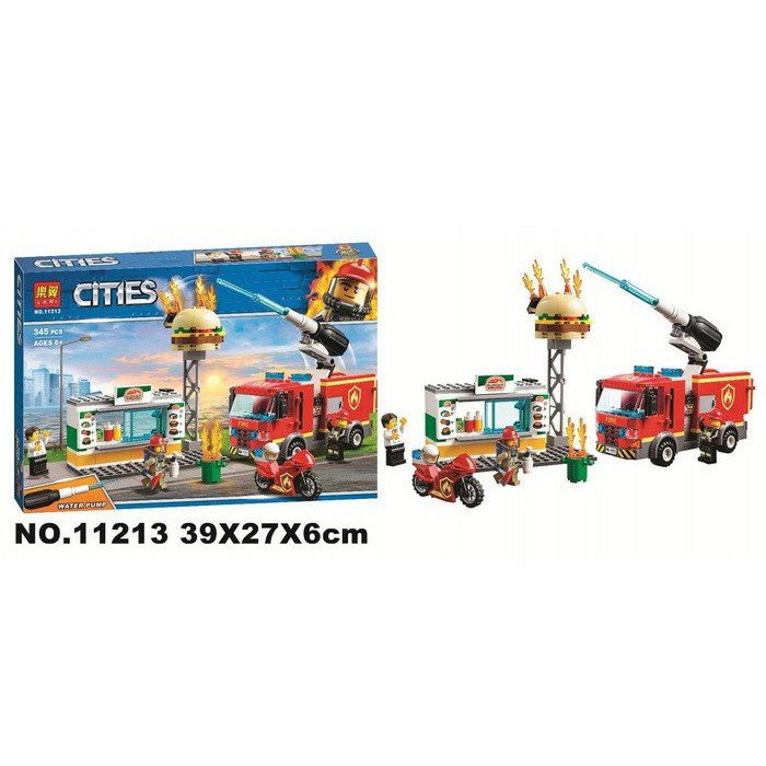 LOẠI ĐẸP- Lắp ráp City 60214 Burger Bar Fire Rescue Đồ chơi lắp ráp Xe Tải Cứu Hỏa Bela 10011213