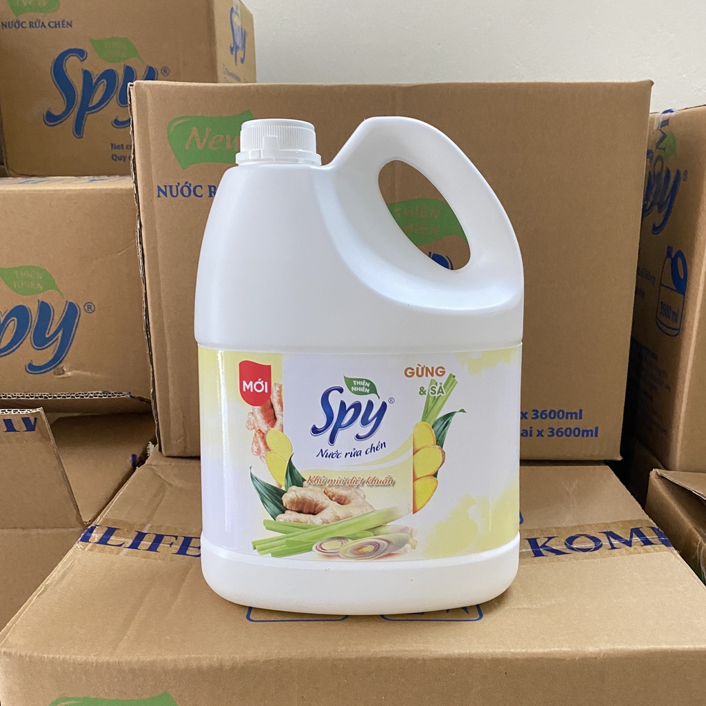 Nước rửa chén bát SPY hương Gừng Sả 3600ml thiên nhiên