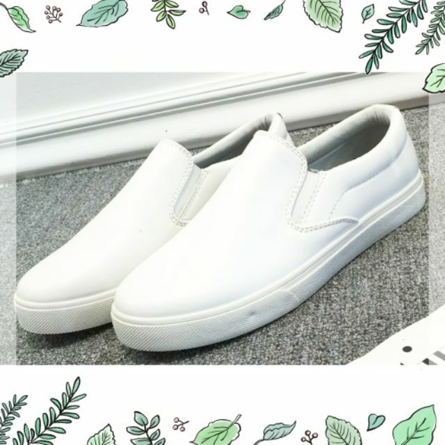 [TOP SHOES 1 ] GIÀY SLIP-ON NAM (CHUẨN HÌNH FULL BOX ) - CHẤT DA PU CỰC MỀM , ĐẾ KHÂU CHẮC CHẮN , SIÊU ĐẸP -MÃ G16 TRẮNG